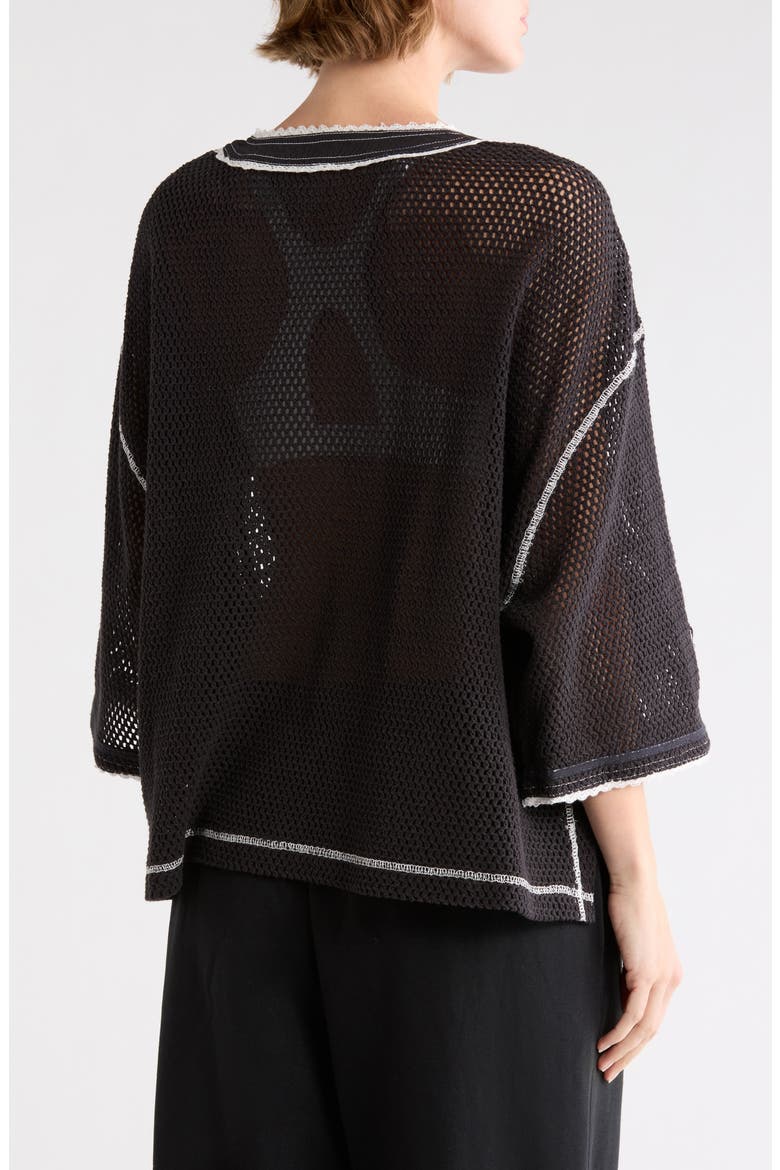 FP Movement Camp Out Embroidered Open Stitch Top, Alternate, color, BLACK