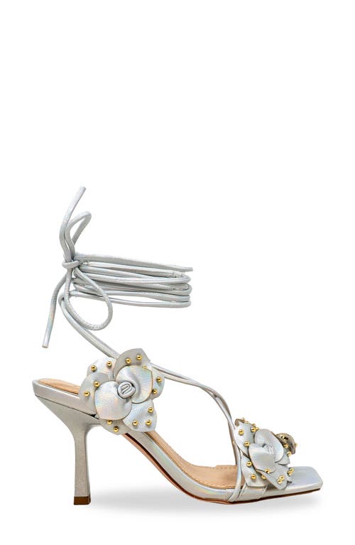 Chase & Chloe Chase And Chloe Studded Rosette Ankle Tie Sandal
