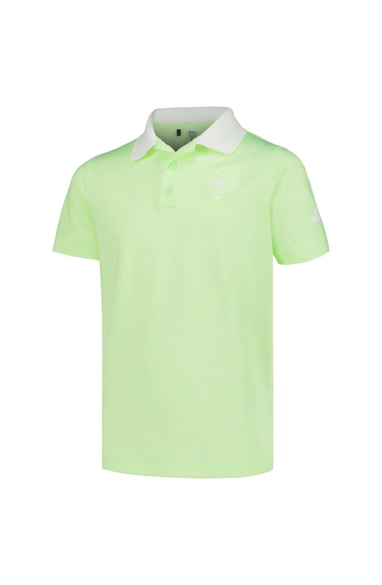 adidas Youth adidas Neon Green WM Phoenix Open Striped Polo, Alternate, color, Neon Green