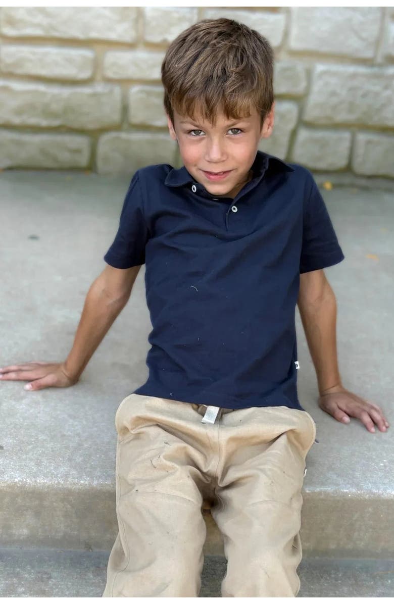 Jackalo Kids' Organic Cotton Jersey Alex Polo T-Shirt, Alternate, color, Navy