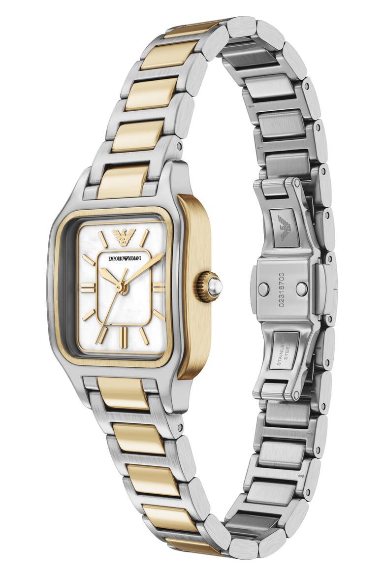Mother-of-Pearl Bracelet Watch, 26mm x 26.5mm, Alternate, color, SILVER