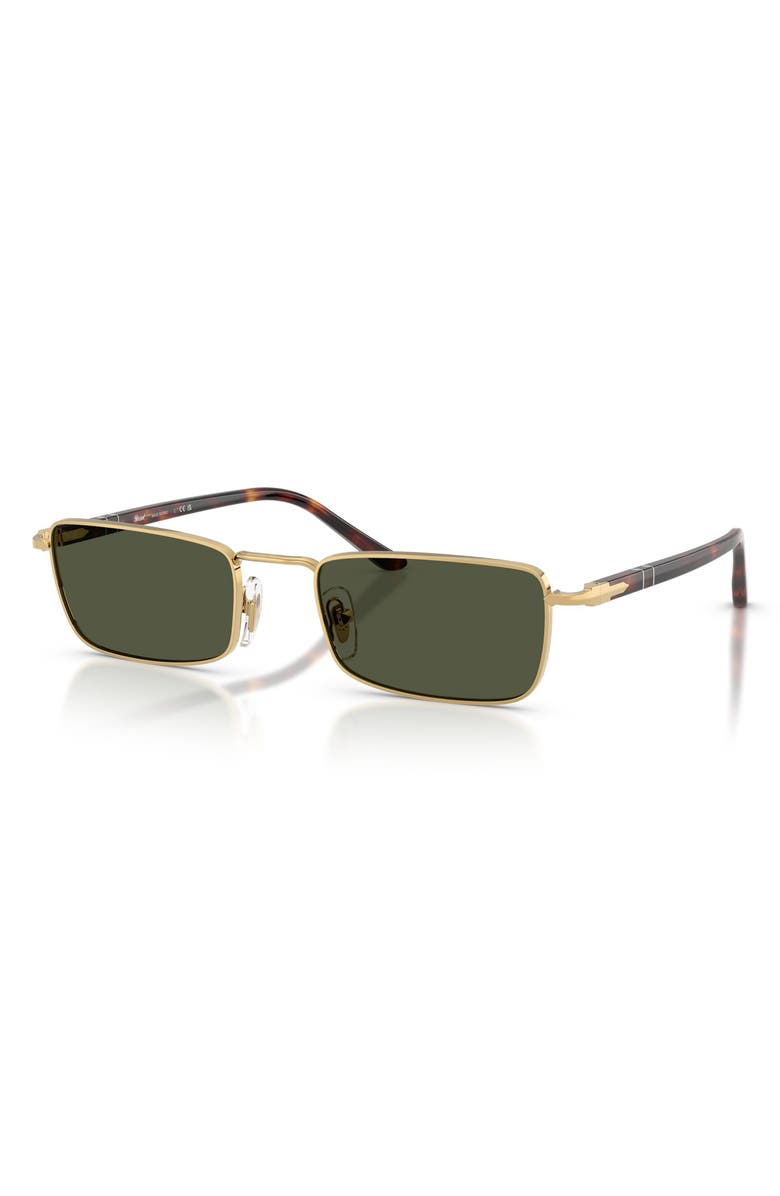 Persol 54mm Rectangular Sunglasses, Alternate, color, Gold / Green