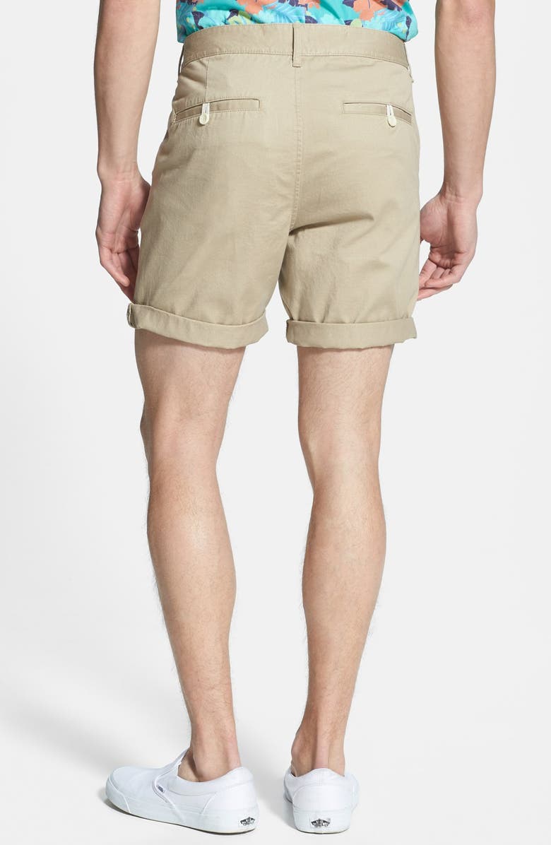 Topman Skinny Fit Chino Shorts, Alternate, color,