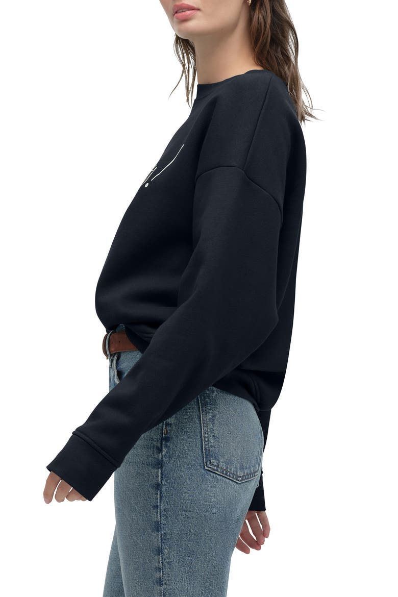 The Go Sports Cotton Blend Sweatshirt, Alternate, color, NAVY/ WHITE