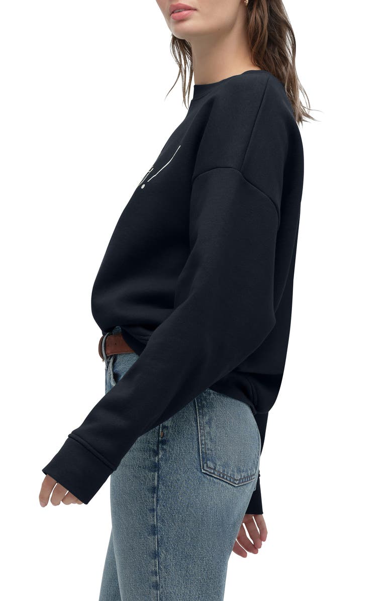 Favorite Daughter The Go Sports Cotton Blend Sweatshirt, Alternate, color, Navy/ White