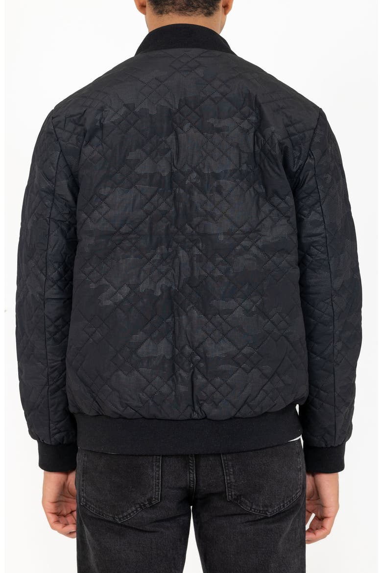Quilted Bomber Jacket, Alternate, color, BLACK