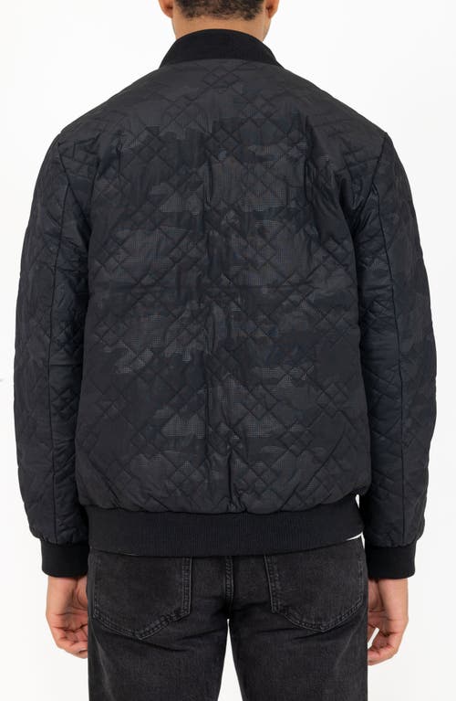 Pino By Pinoporte Quilted Bomber Jacket In Black