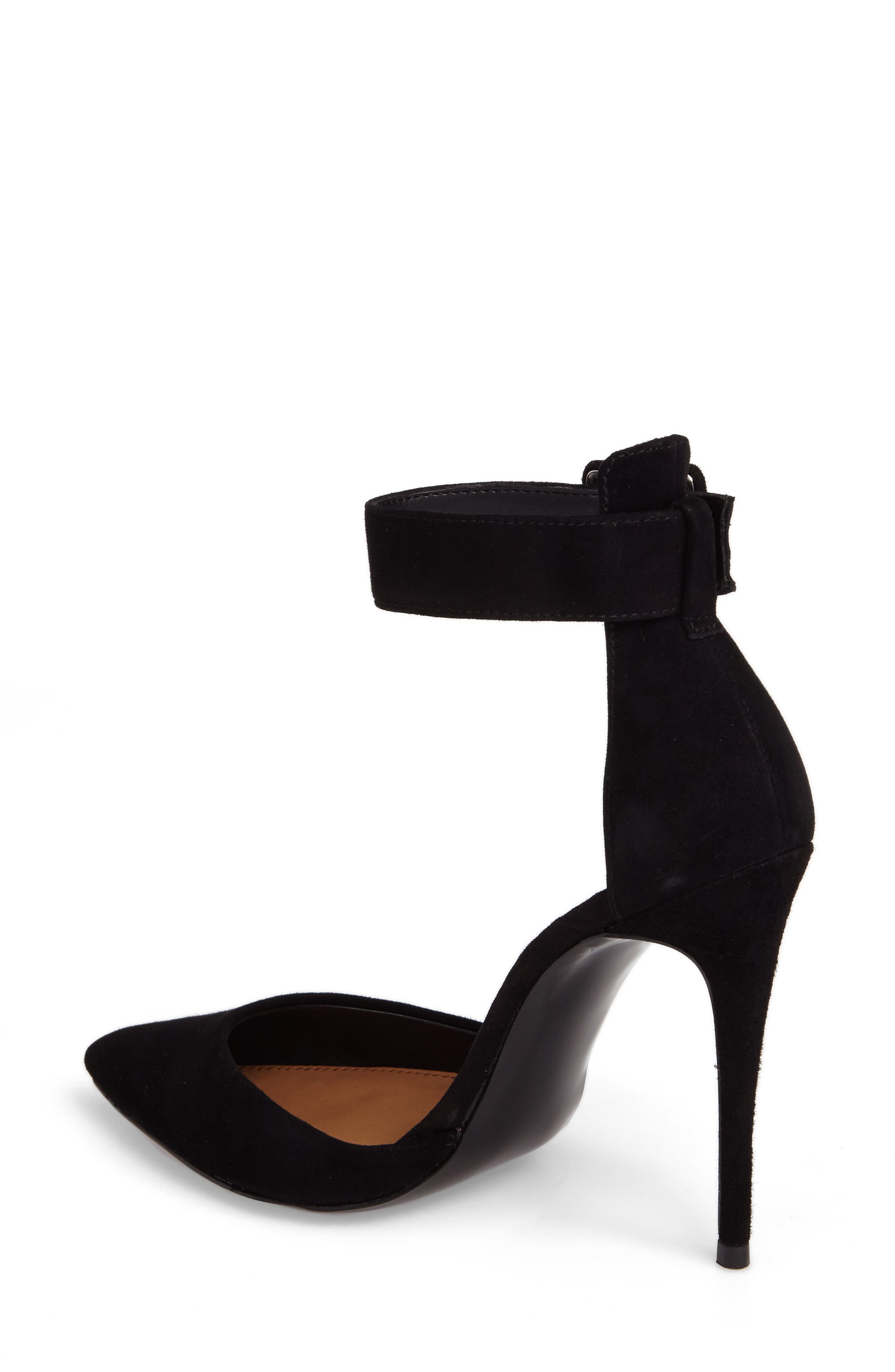Desire Ankle Strap Pump, Alternate, color, BLACK SUEDE