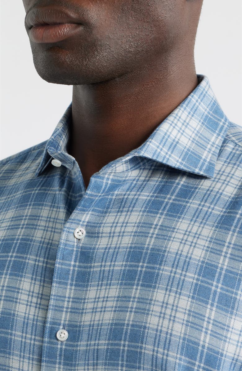 Peter Millar Riccia Plaid Button-Up Shirt, Alternate, color, Rain Cloud