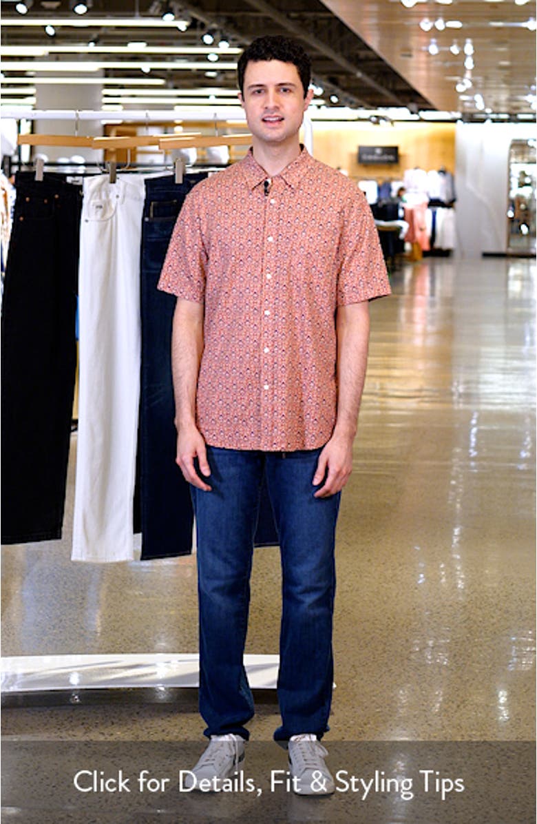 Carson Floral Short Sleeve Stretch Linen Blend Button-Up Shirt, sales video thumbnail