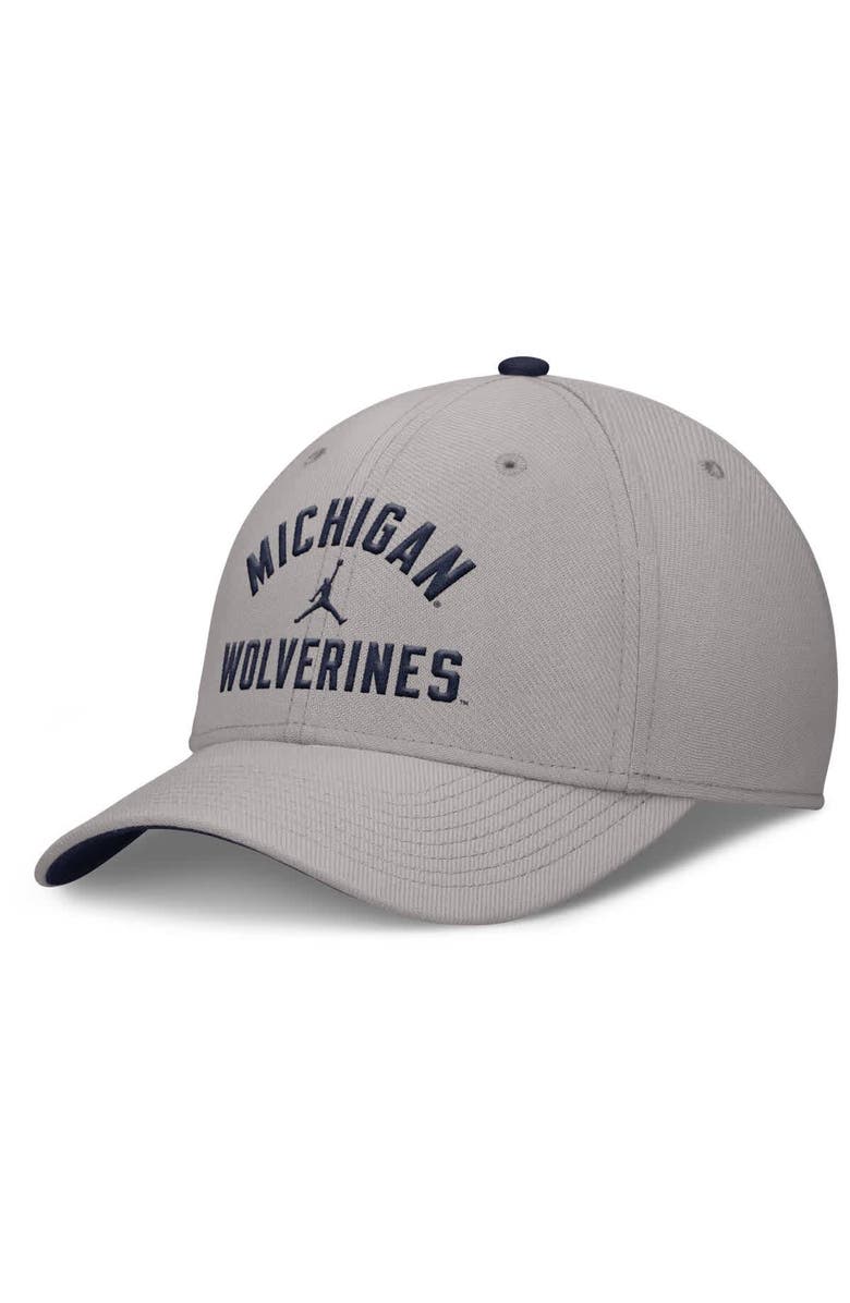 Jordan Brand Men's Jordan Brand Gray Michigan Wolverines Rise Prep Performance Flex Hat, Alternate, color, Gray