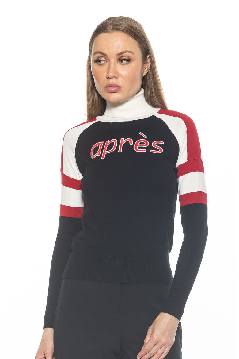 Jenni Ski Turtleneck Sweater, Alternate, color, BLACK IVORY