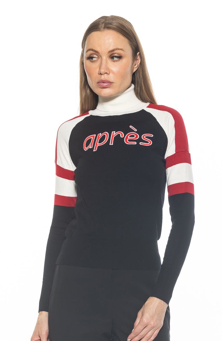 Alexia Admor Jenni Ski Turtleneck Sweater, Alternate, color, Black Ivory