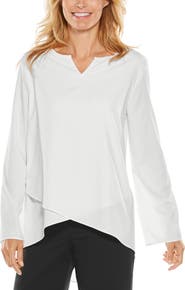 Coolibar Women's Santa Barbara Tunic Top with Roll-Up Sleeves, UPF 50+ Sun Protection