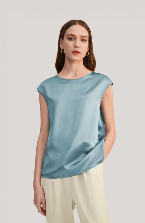 Lilysilk Basic Cap Sleeves Silk Tee In Green