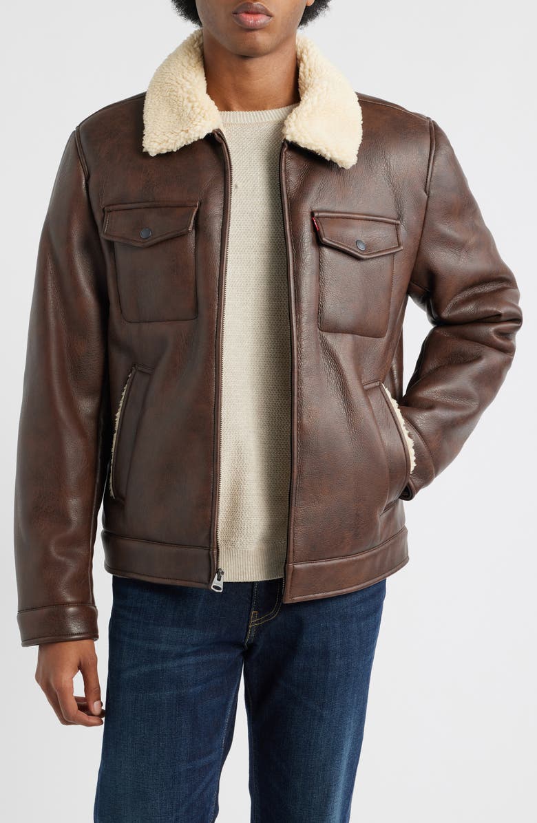 Levi's Faux Shearling Lined Trucker Jacket, Main, color,
