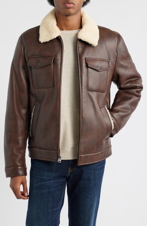 Faux Shearling Lined Trucker Jacket