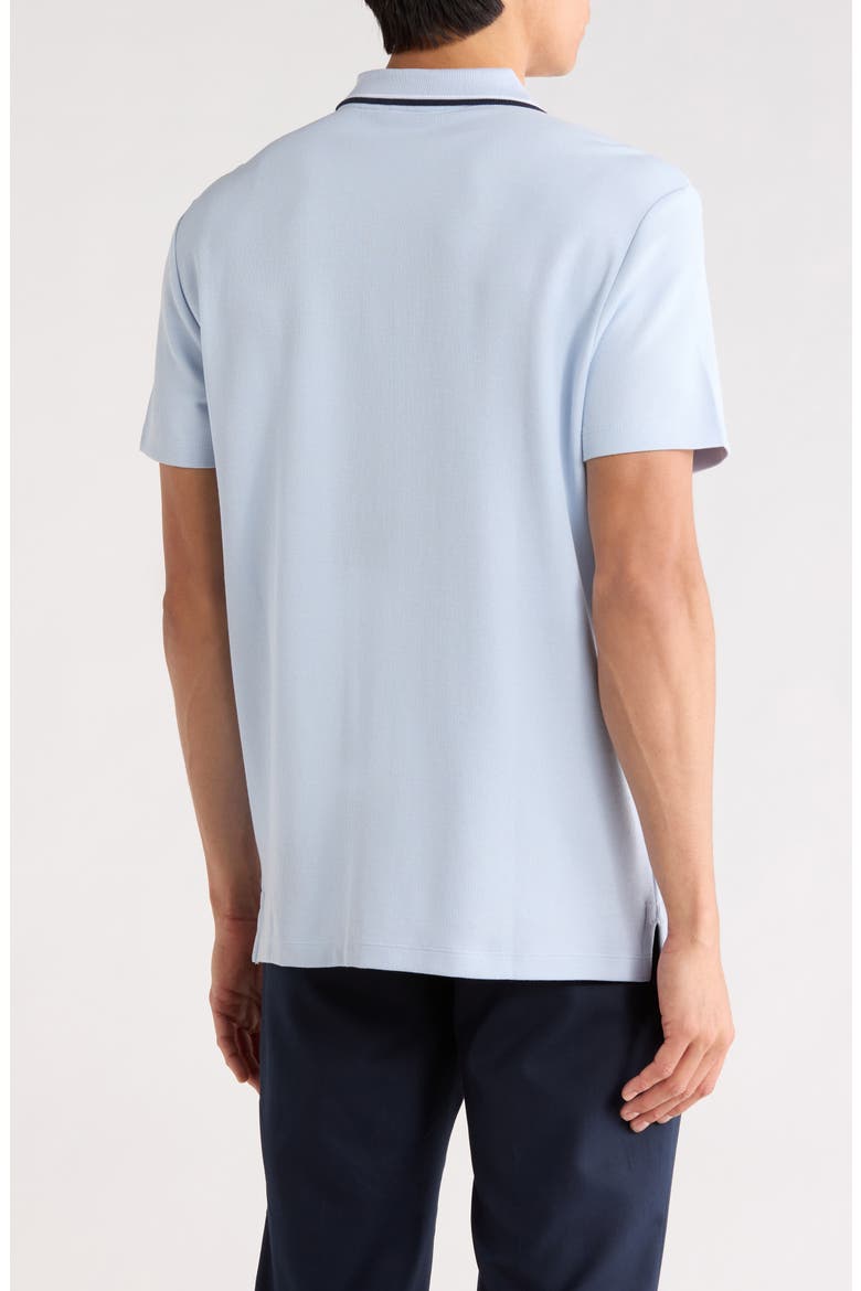Tipped Collar Cotton Blend Polo, Alternate, color, BREEZY BLUE