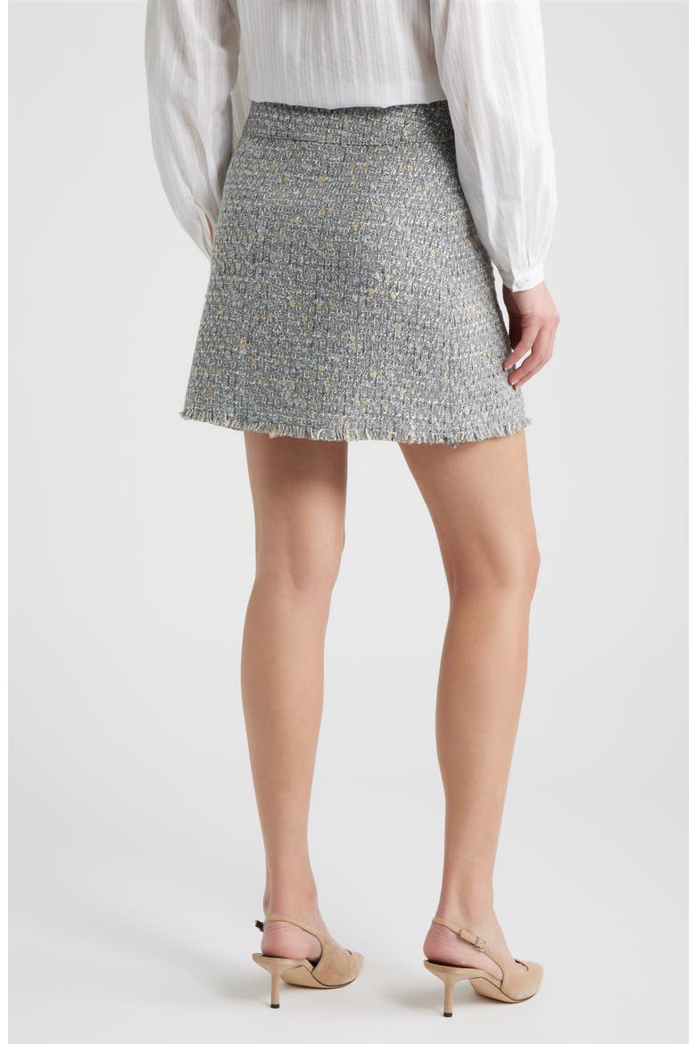 Vatoni Tweed Fringe Hem Miniskirt, Alternate, color, GREY MULTI
