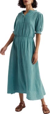 Seasalt Cornwall Shore Path Organic Cotton Gauze Midi Dress