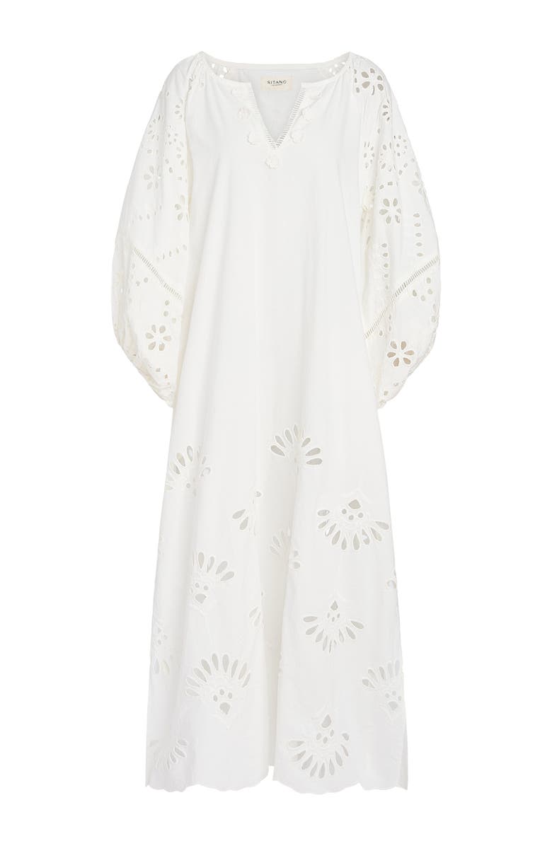 SITANO Donna Eyelet Maxi Dress, Alternate, color, White