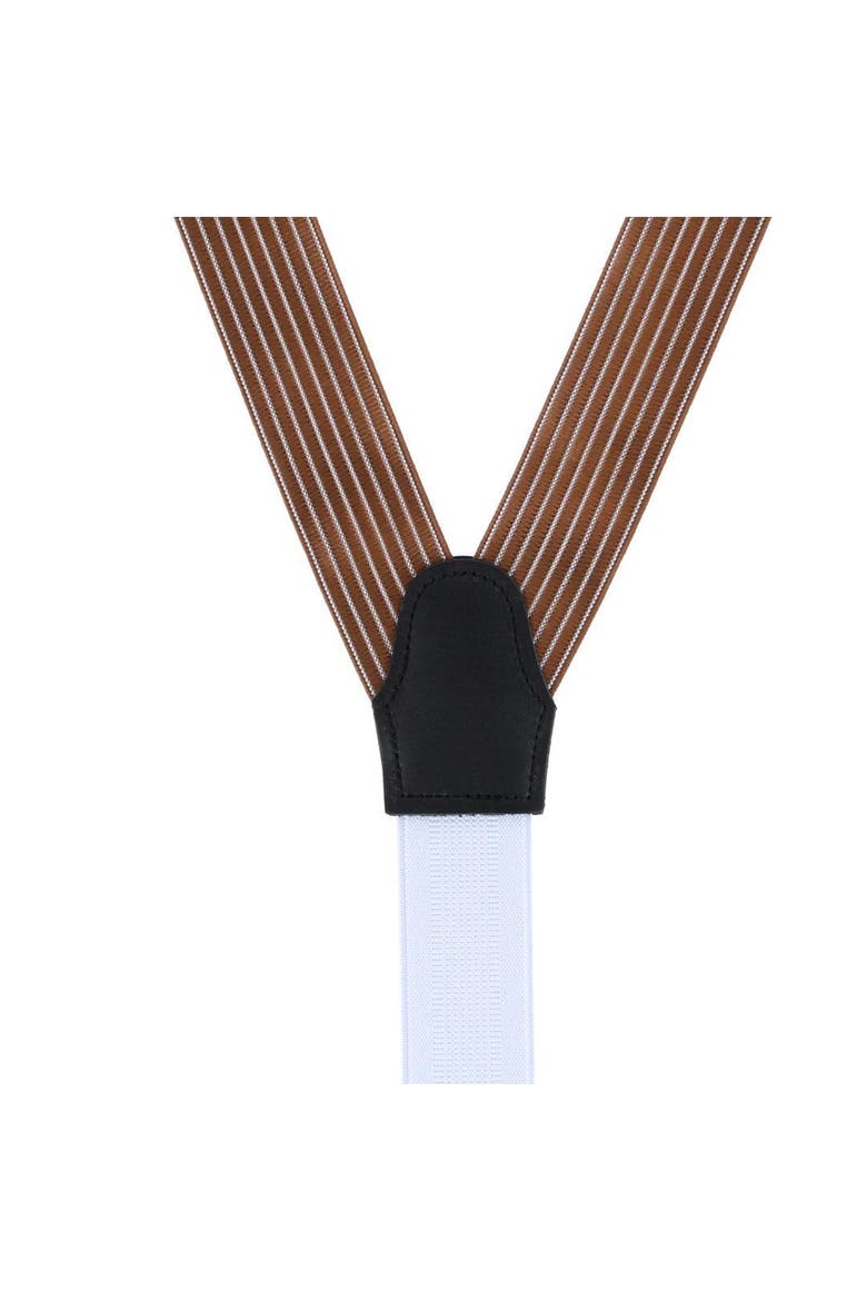 Big And Tall Voltaire Chalk Stripe Elastic Formal End Suspenders (braces), Alternate, color, British Tan