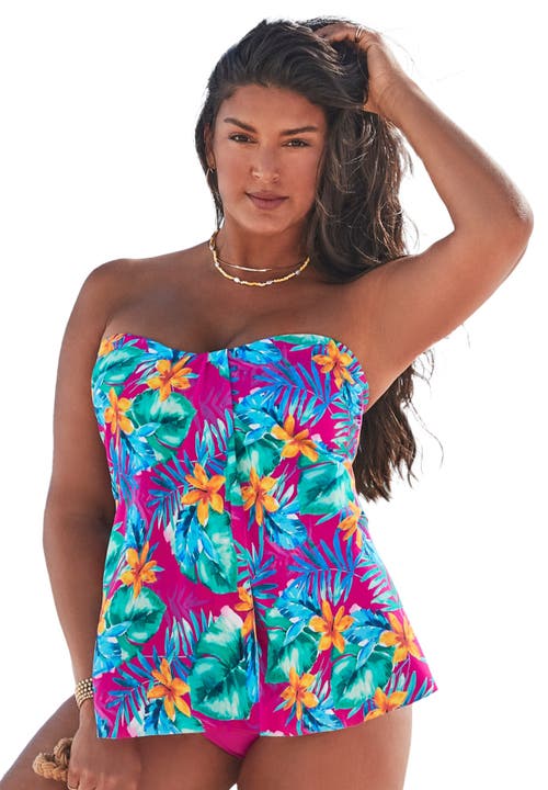 Swimsuits For All Flyaway Bandeau Tankini Top