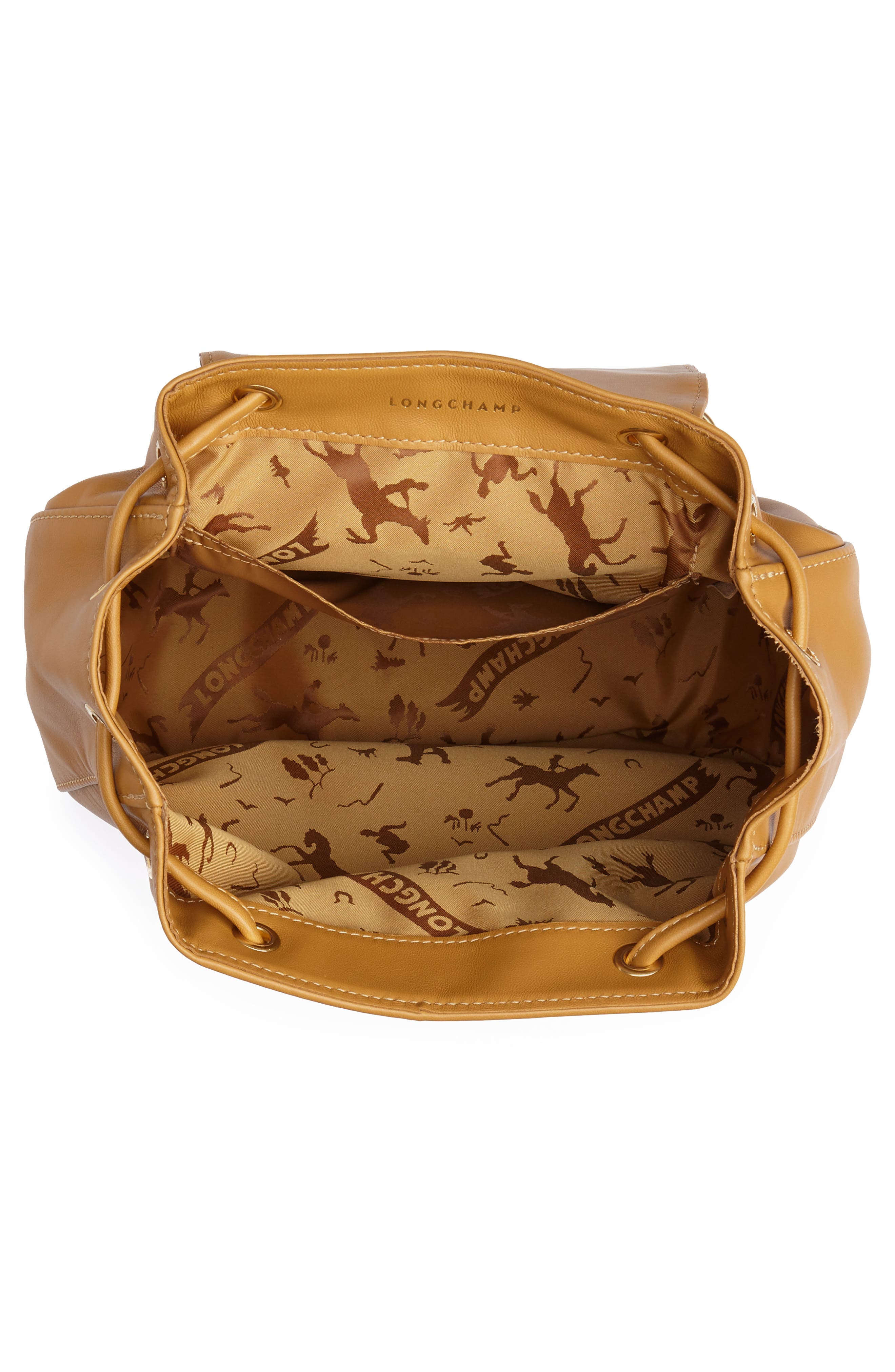 Longchamp Cavalcade Leather Backpack, Alternate, color, Natural