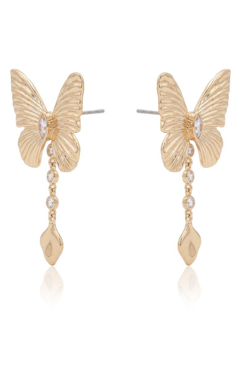 Ettika Fluttering Glow Drop Earrings, Alternate, color, Gold