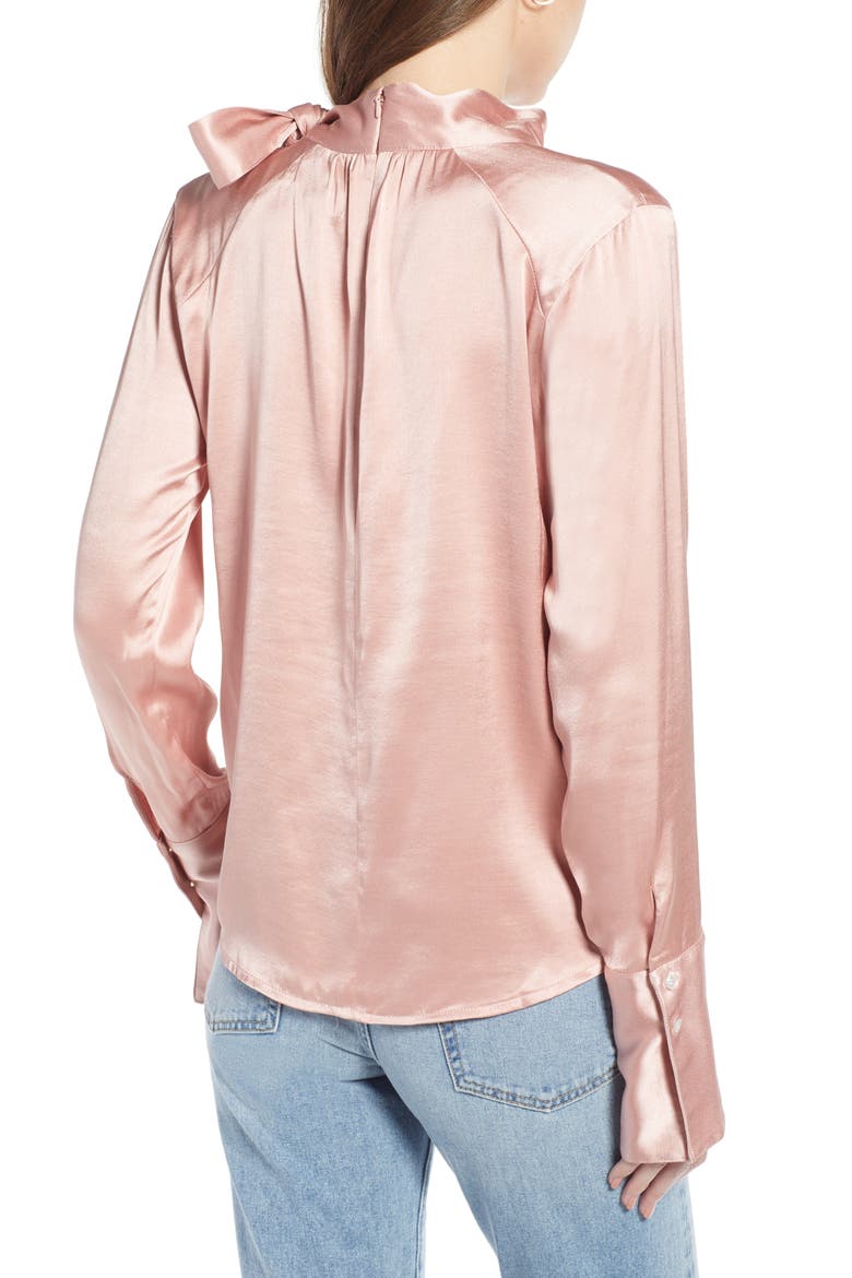 Easy Tie Neck Top (Nordstrom Exclusive), Alternate, color, PINK MISTY