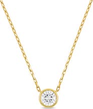 Bony Levy 18K Gold Diamond Bezel Solitaire Pendant Necklace, 0.75ct. (Online Trunk Show)