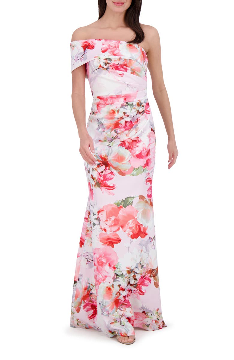 Eliza J Floral Off the Shoulder Mermaid Gown, Main, color,