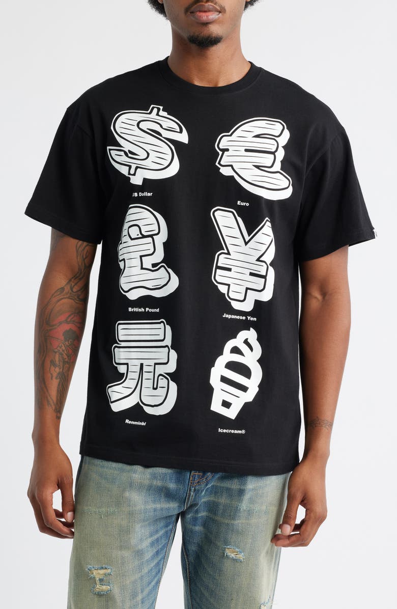 ICECREAM Currency Graphic T-Shirt, Main, color, Black