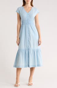 Melrose and Market Smocked Waist Chambray Dress