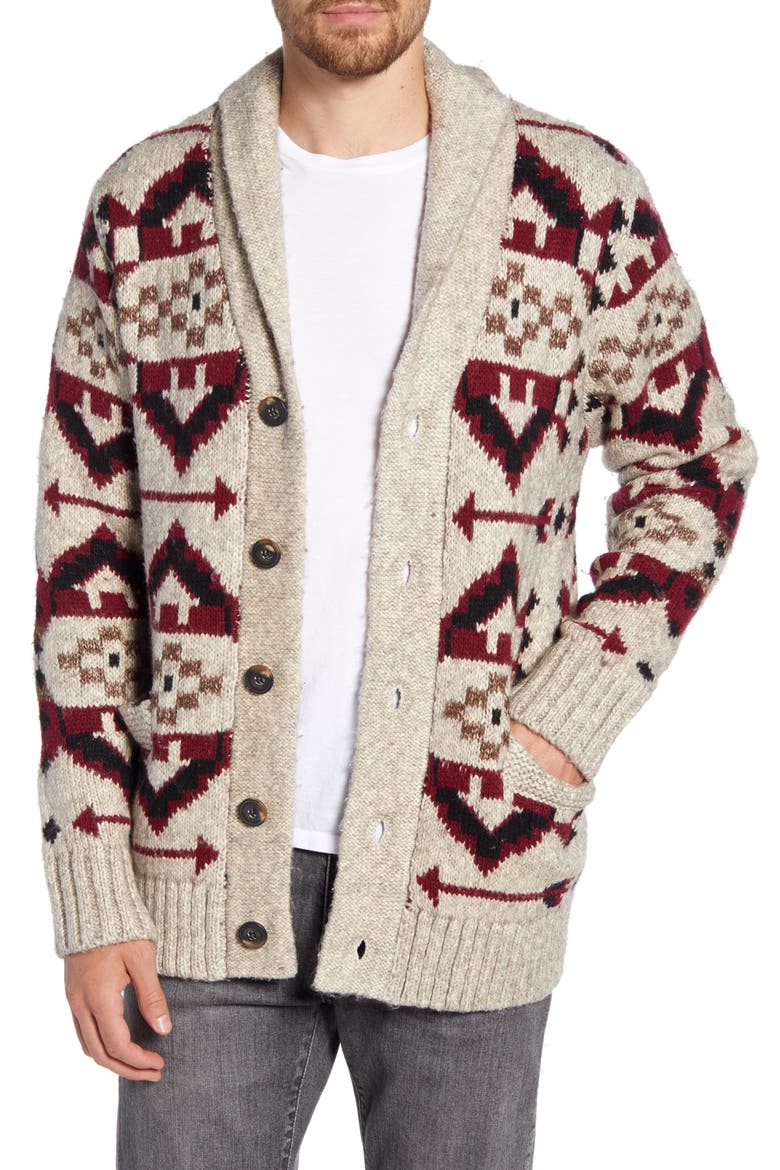 Southwestern Motif Sweater, Main, color, LIMESTONE