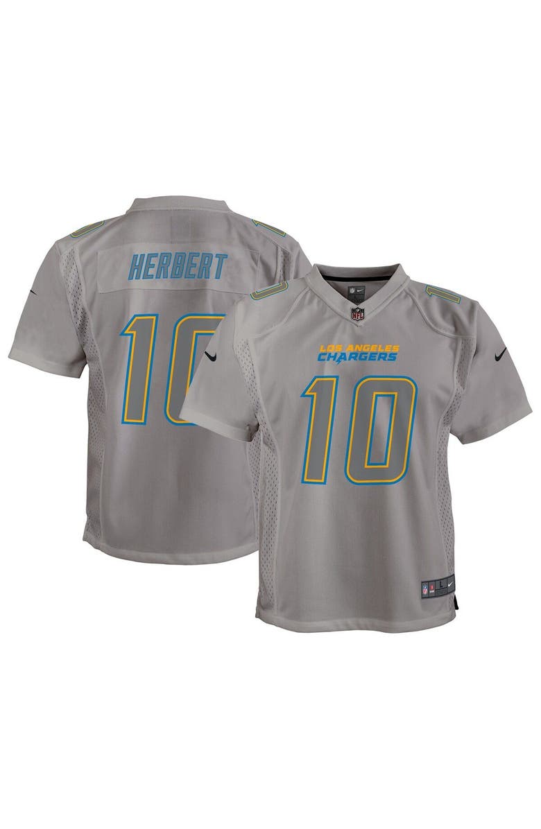 Nike Youth Nike Justin Herbert Gray Los Angeles Chargers Atmosphere Game Jersey, Main, color, Gray