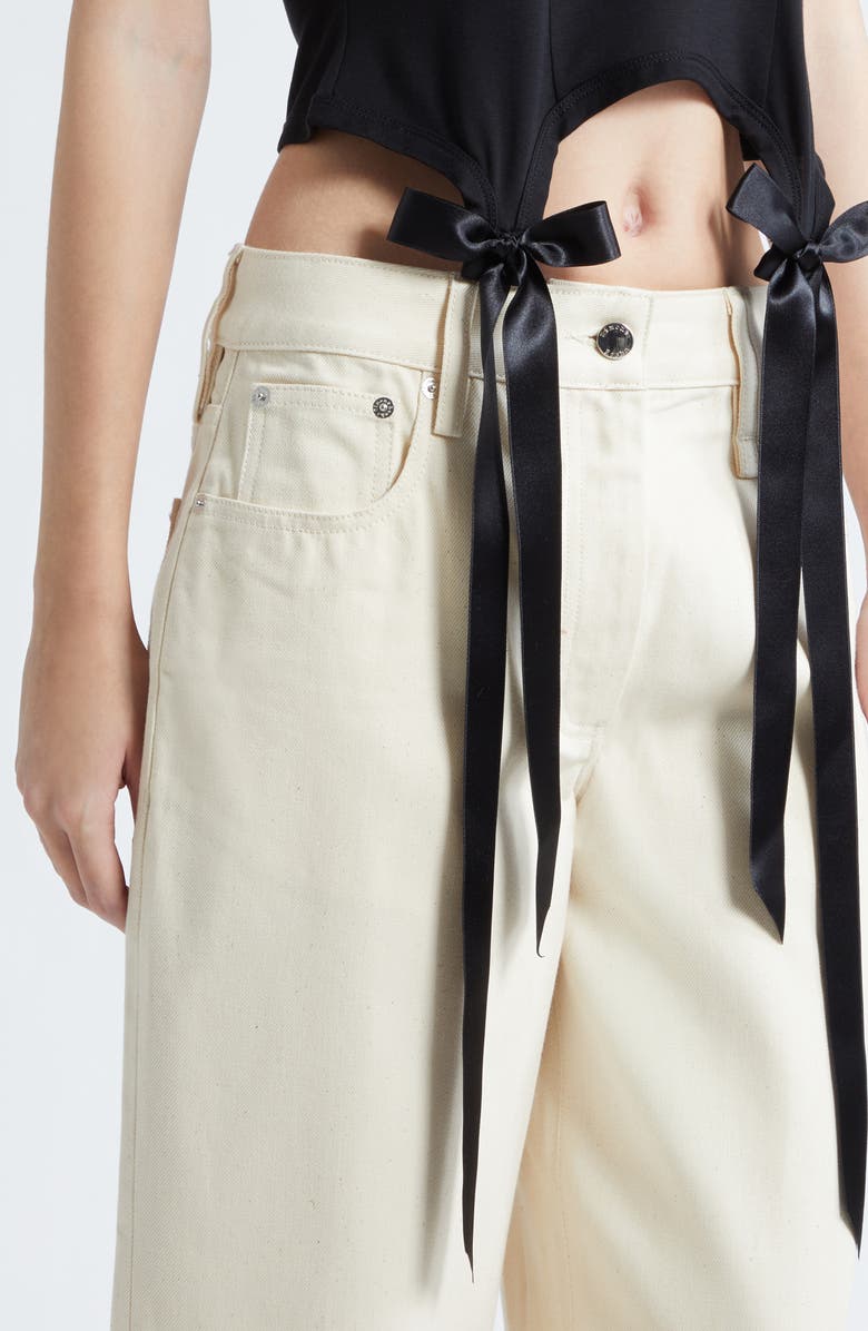 Simone Rocha Easy Bow Tails Cotton Tank, Alternate, color, Black