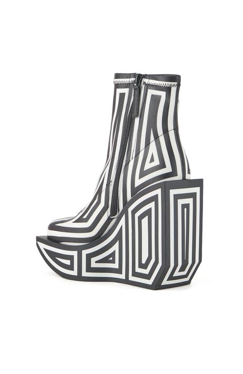 United Nude Striped-print Wedge Ankle Boot In Multi
