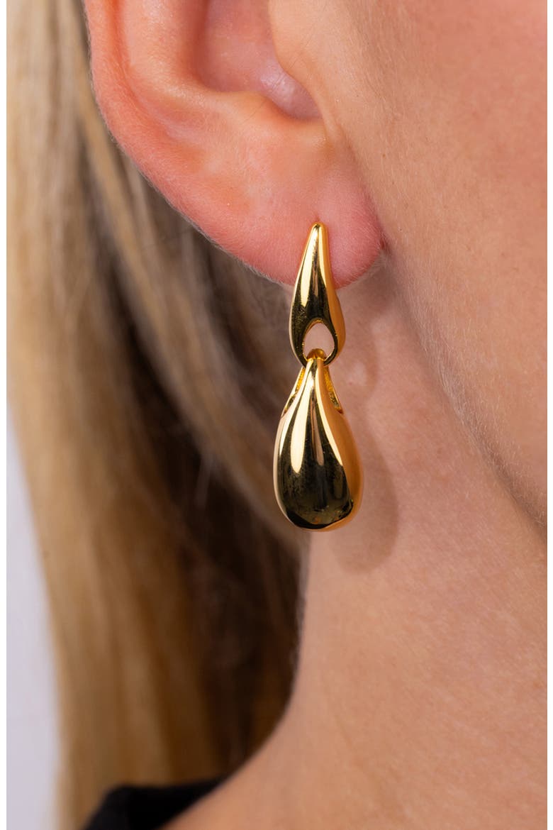 Molten Drop Earrings, Alternate, color, GOLD
