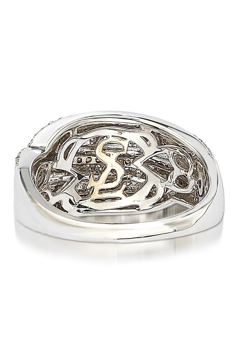 Sterling Silver White & Chocolate CZ Ring, Alternate, color, BROWN