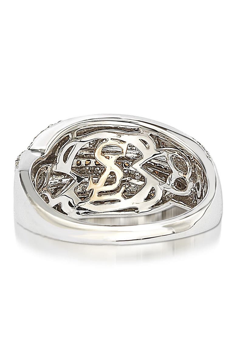SUZY LEVIAN Sterling Silver White & Chocolate CZ Ring, Alternate, color, Brown