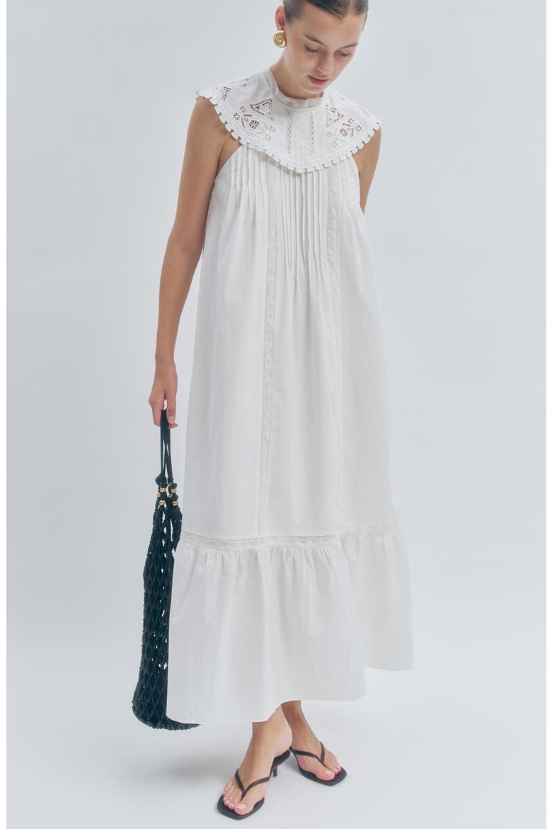 Carrie Pintuck Pleat Sleeveless Dress, Alternate, color, WHITE