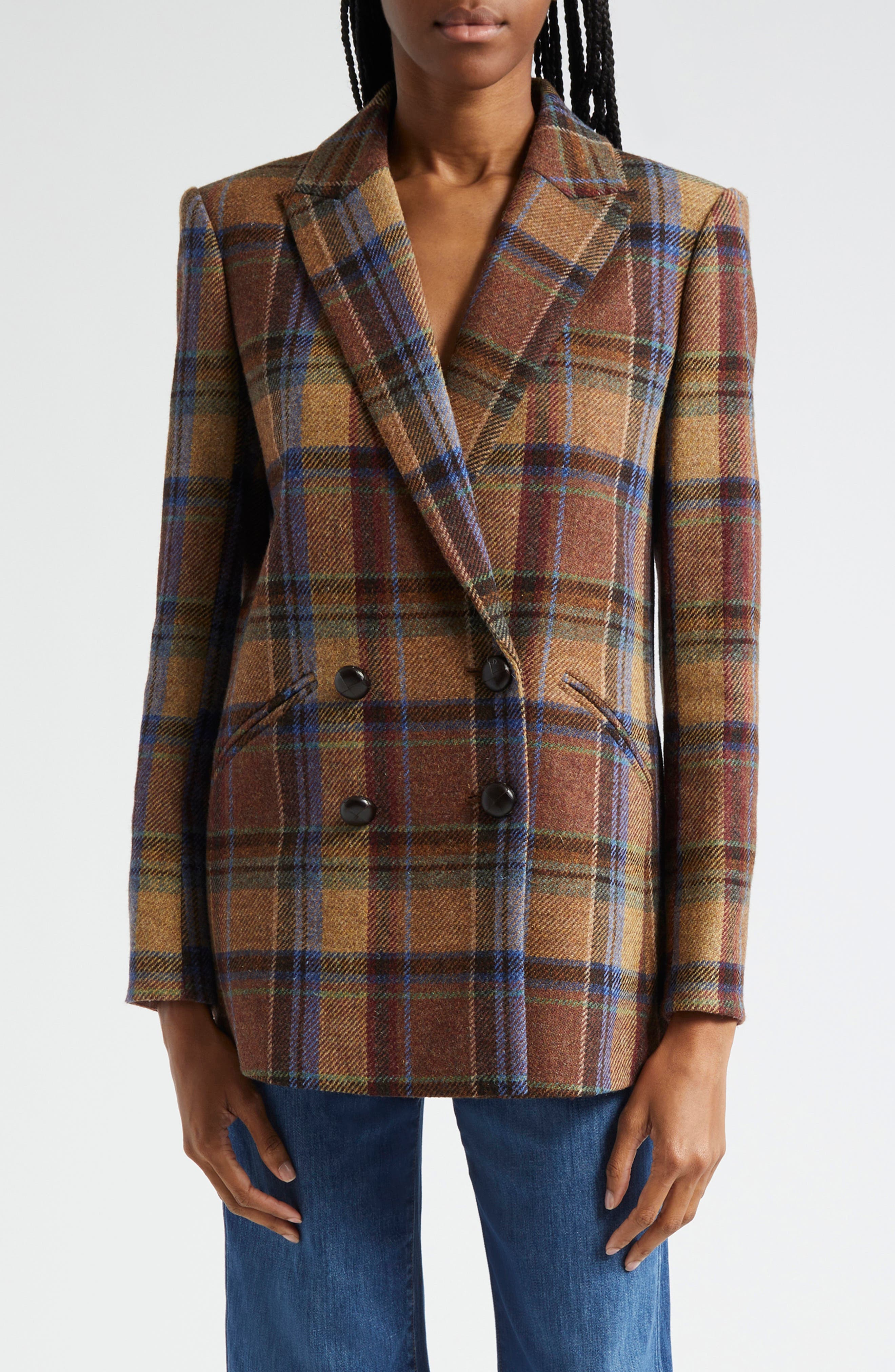 Veronica Beard Oria Plaid Wool Dickey Jacket