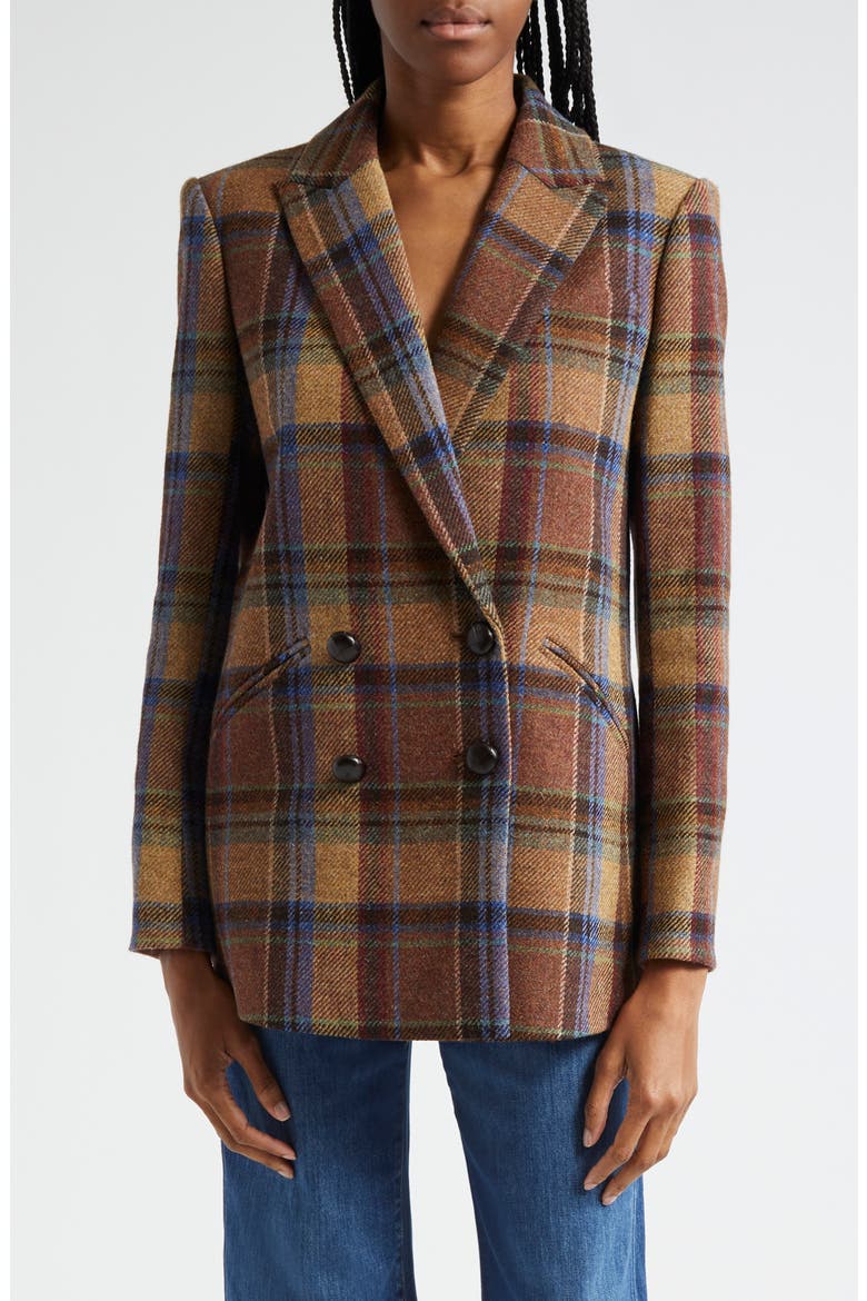 Oria Plaid Wool Dickey Jacket, Main, color, RUSSET MULTI