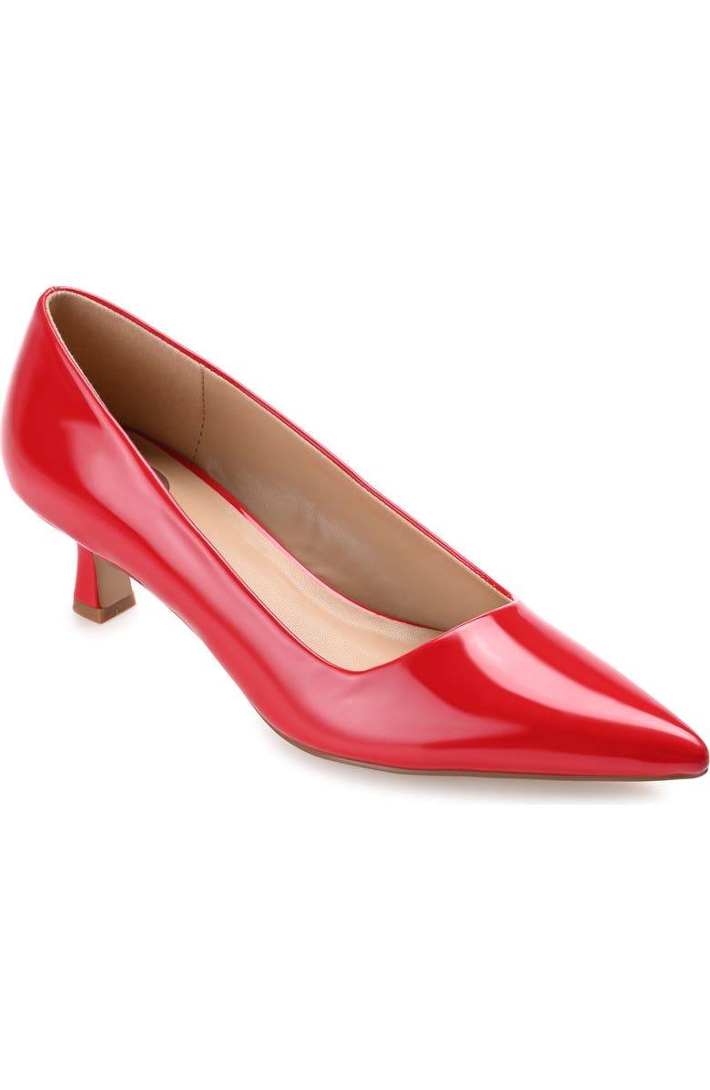 Journee Collection Celica Pump - Wide Width, Main, color, Patent/ Red
