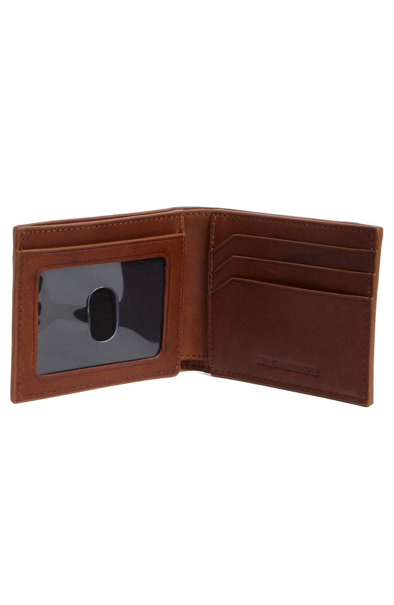 Johnston & Murphy Leather Bifold Wallet, Alternate, color, Mahogany
