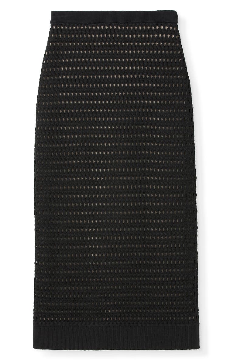 St. John Collection Open Crochet Knit Pencil Skirt, Alternate, color,