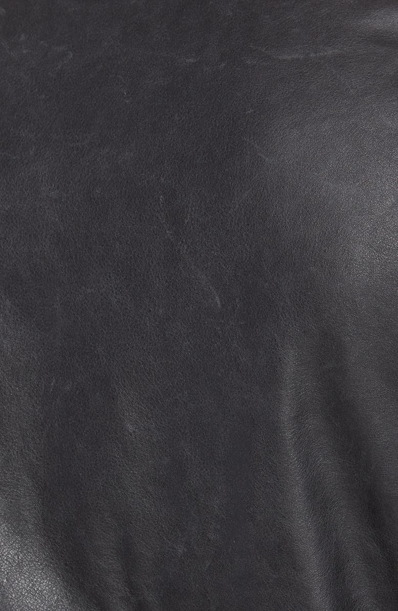 Schott NYC Hand Vintaged Cowhide Leather Motorcycle Jacket, Alternate, color, Black