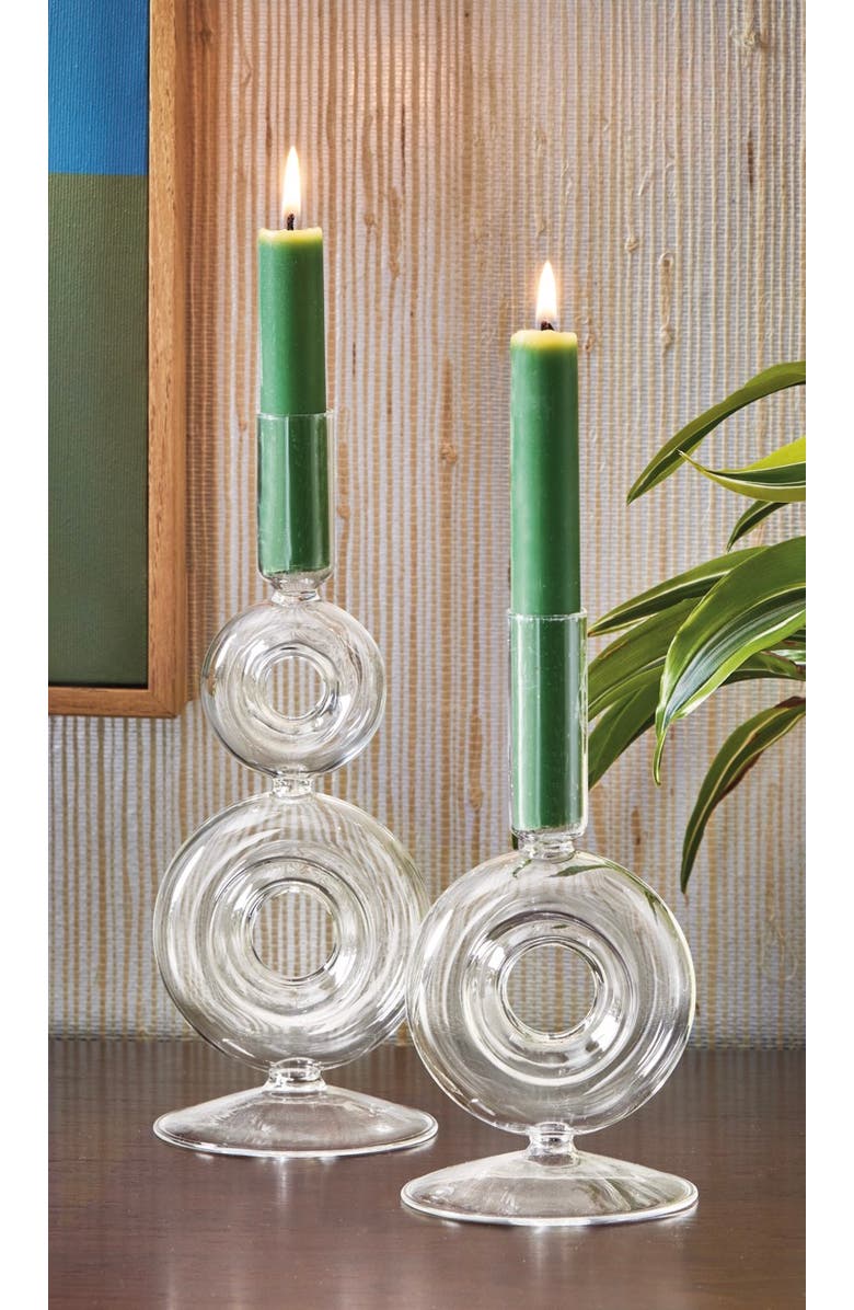 tag Odette Clear Glass Taper Candle Holder 3.5 x 3.5 x 7 in, Alternate, color, Clear