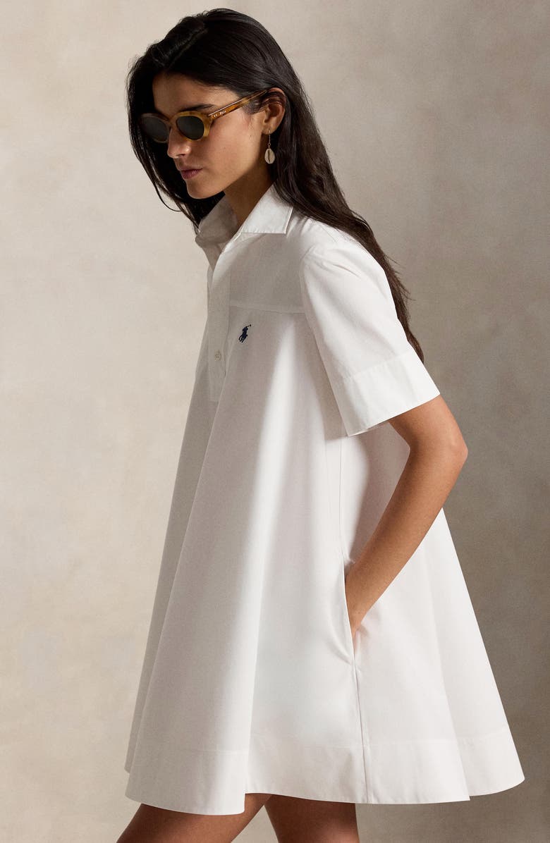 Polo Ralph Lauren A-Line Cotton Shirtdress, Alternate, color, White